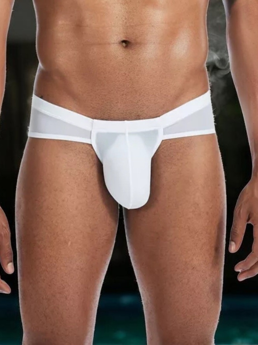 Men's White Athletic Support Briefs